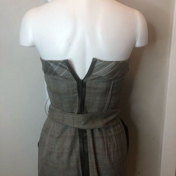 Lida Baday Wool Plaid Strapless Dress Size 4 Academia Business Casual Office 4 - Picture 7 of 14